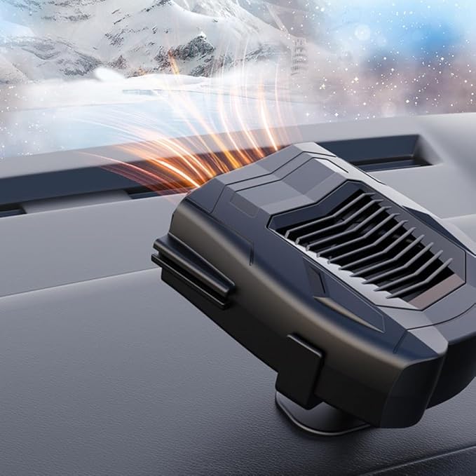 Portable 150W Car Heater and Cooling Fan for Window Defrosting, 12V Electric Heater Defroster with Compact Design for SUV Car Interior Heating and Cooling
