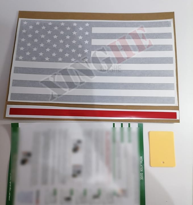 Xinghe for Dodge Ram 2009 to 2024 2025 2026, American Flag Decals Stickers for Truck Back Middle Window, Matte Black USA Flag Decal