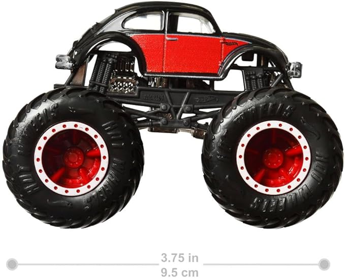 Hot Wheels Monster Trucks 4-Pack, Set of 4 1:64 Scale Toy Vehicles with Giant Wheels (Styles May Vary)