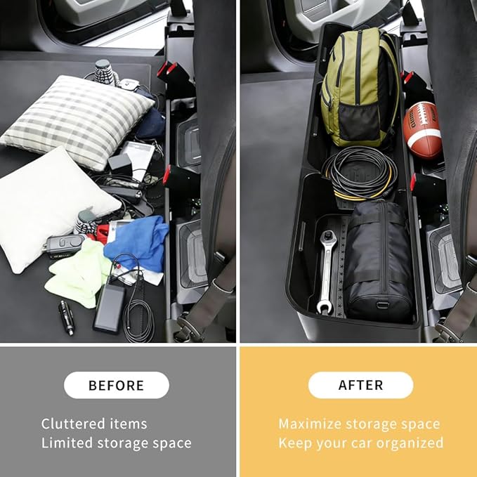 MAXDOM Under Seat Storage Fit for (2015-2026) F150 SuperCrew/Crew Cab (2017-2026) F250 F350 F450 F550 Super Duty Rear Underseat Organizer Box
