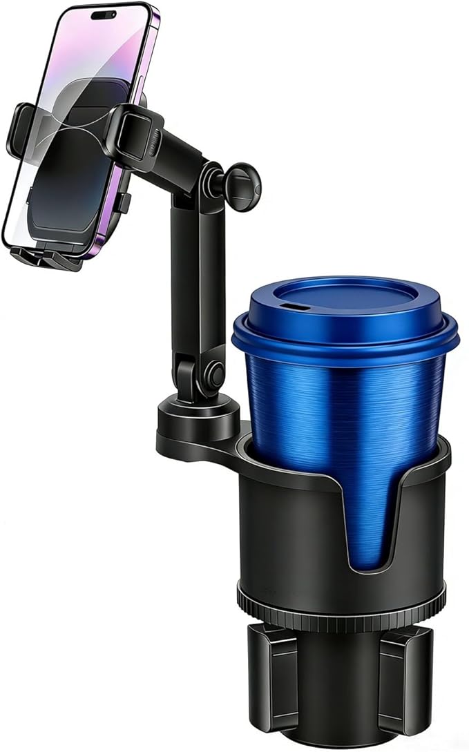 Cup Phone Holders for Your Car, [360°Adjustable] Car Cup Holder Phone Cradle for 2.5-4" Cup Holders-Compatible with iPhone 15/14 Pro, Phone Holder Mount for Truck/SUV| Anti-Slip & No Shake Design