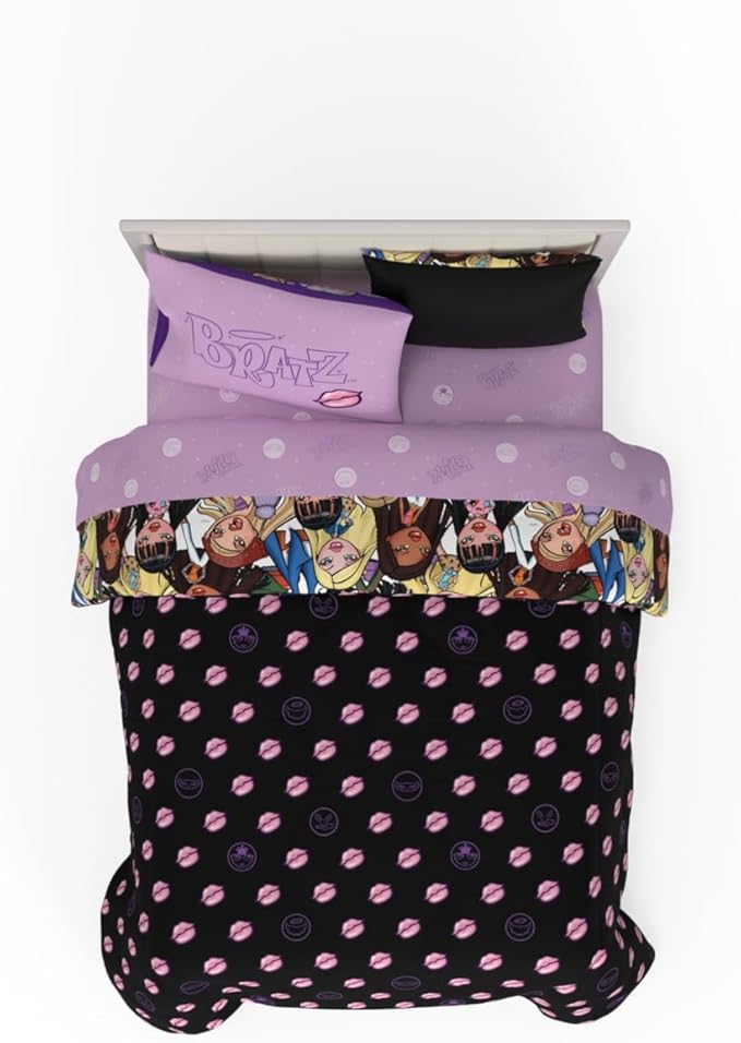 Franco Bratz Fashion Bedding 7 Piece Super Soft Comforter and Sheet Set with Sham, Queen, (100% Officially Licensed Product)