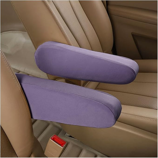 AUCELI 2 Pcs Car Front Seat Armrest Covers, Cloth Fabric Armrest Protectors, Direct Replacement Center Console Lid Armrest Cover Skin, Universal Accessories for Car, SUV, Truck and Van (Purple)