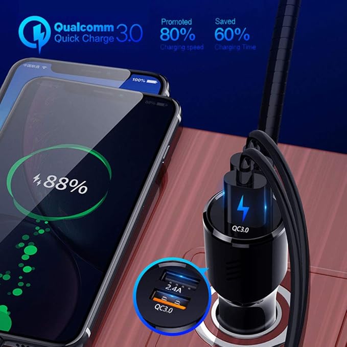Bluetooth 5.0 FM Transmitter for Car, Wireless in-Car Radio Adapter Kit with Color Screen AUX Auto Music Adapter QC 3.0 USB Charger Voltage Detection