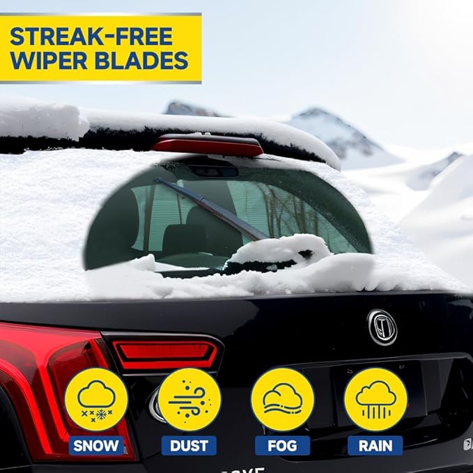 3 Pack Windshield Wiper Blades Compatible with Ford Flex 2009 2010 2011 2012 2013 2014 2015 2016 2017 2018 2019 Original Factory Quality Front Rear Wipers Blade Set for My Car 24" 22" 12"