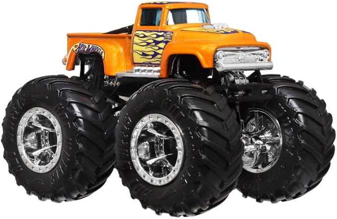 Hot Wheels Monster Trucks 4-Pack, Set of 4 1:64 Scale Toy Vehicles with Giant Wheels (Styles May Vary)