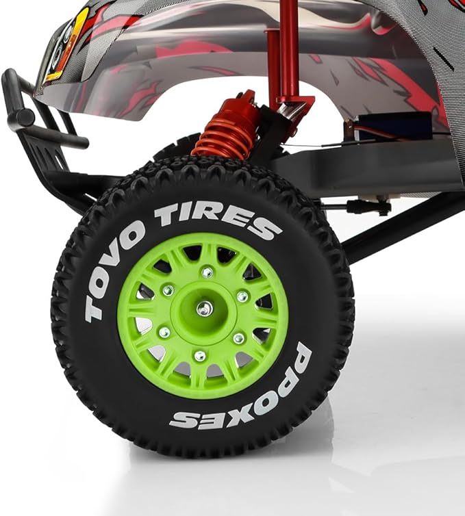 GLOBACT 12mm/14mm Hex RC Wheels and Tires 1/10 RC Truck Tires for Arrma Senton Fury Slash Axial Losi Redcat Rc4wd Hex Detachable Replacement (Green 4PCS)