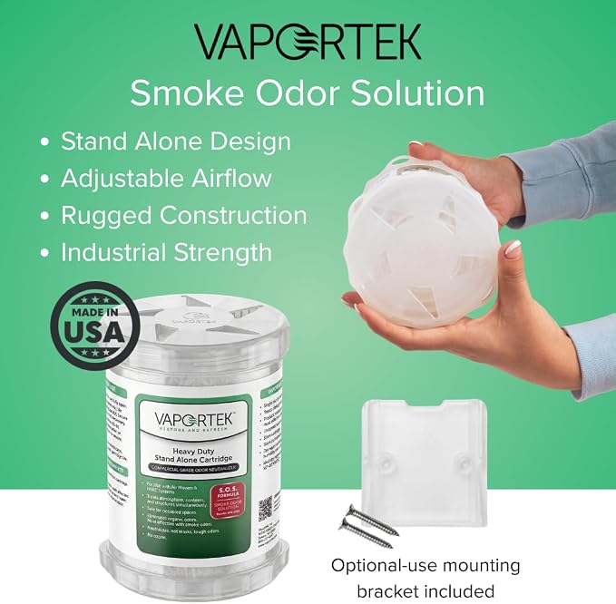 Vaportek Heavy Duty Smoke Odor Neutralizer HDSA 2.0, 2-Pack Smoke Odor Eliminator for Home, Odor Eliminator & Odor Absorber for Smoke Smell Removal up to 20,000 Cu Ft, Smoke Odor Solution