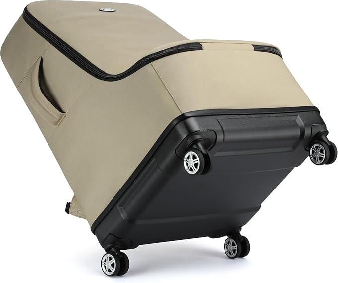 TUGUAN Car Seat Travel Bag for Airplane with Spinner Wheels, Infant Car Seat Bags for Air Travel with Hard Bottom, Padded Car Seat Backpack, Large Car Seat Storage Bag for Airport Check, Brown