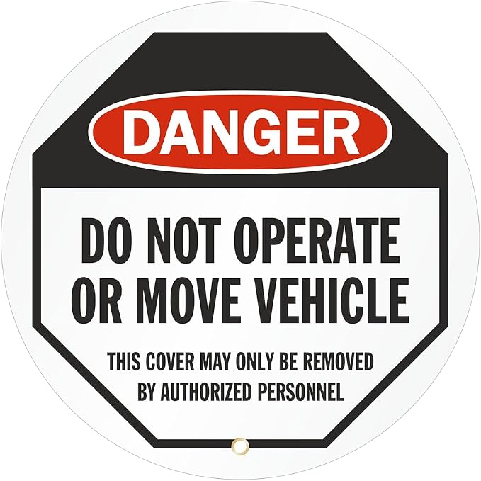 SmartSign Danger - Do Not Operate or Move Vehicle Steering Wheel Lock Out Cover | 16" x 16", Made in USA