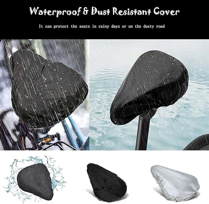 Kids Gel Bike Seat Cushion Cover for Boys & Girls, 9"x6" Breathable & Extra Soft Memory Foam Children Bicycle Saddle Pad with Water&Dust Resistant Cover