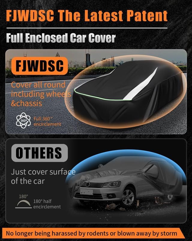 Full Enclosed SUV Car Cover Universal Fit Wrangler 4 Door/Grand Cherokee,Outback,BMW X5,Lexus RX350,Model y,Equinox,Edge,4Runner/Highlander,Pilot,Audi Q5,Infiniti QX50/55/70,Macan/Cayenne,MDX