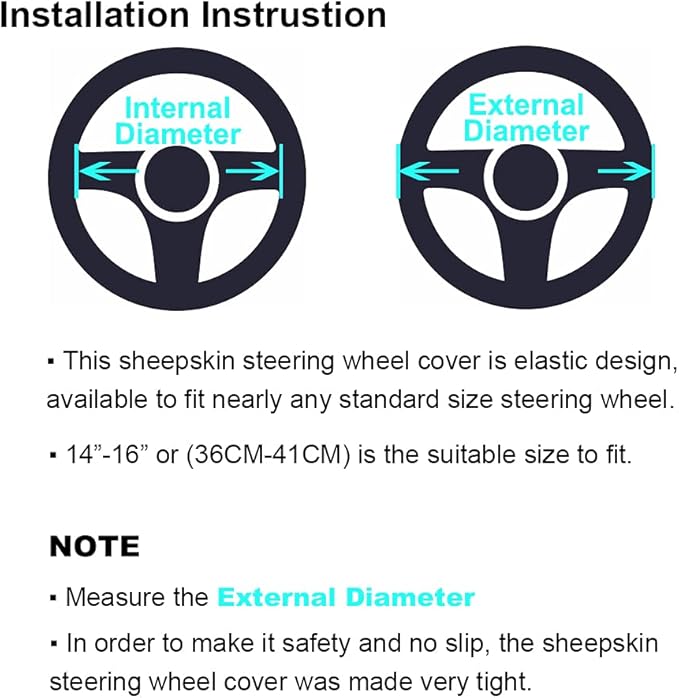 3Pcs/Set Pure Wool Fur Furry Steering Wheel Cover, Soft Fluffy Handbrake Cover Gear Shift Cover for Women Car SUV Truck Australia Sheepskin Accessories, Light Green