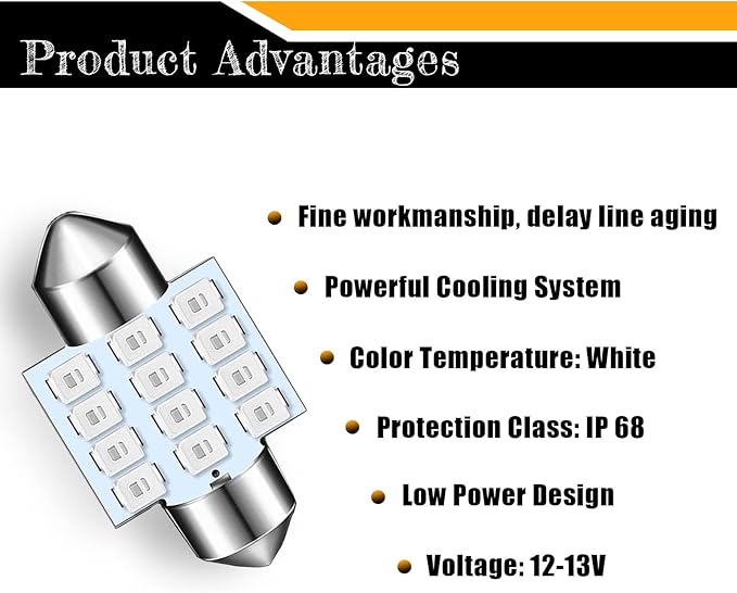 YOGEIER Car Led Bulb, Car Led Combination Set of 24 Sets, Used for Car Interior Lights, Indoor Map Dome Lights, Trunk Lights, License Lights, Etc. (Blue)