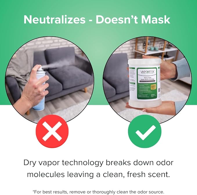 Vaportek Heavy Duty Odor Neutralizer HDSA 2.0, 1-Pack Odor Eliminator & Odor Absorber, Car Deodorizer for Home, Office, Garage & Basement, Long Lasting Odor Removal up to 20,000 Cu Ft, Lemon