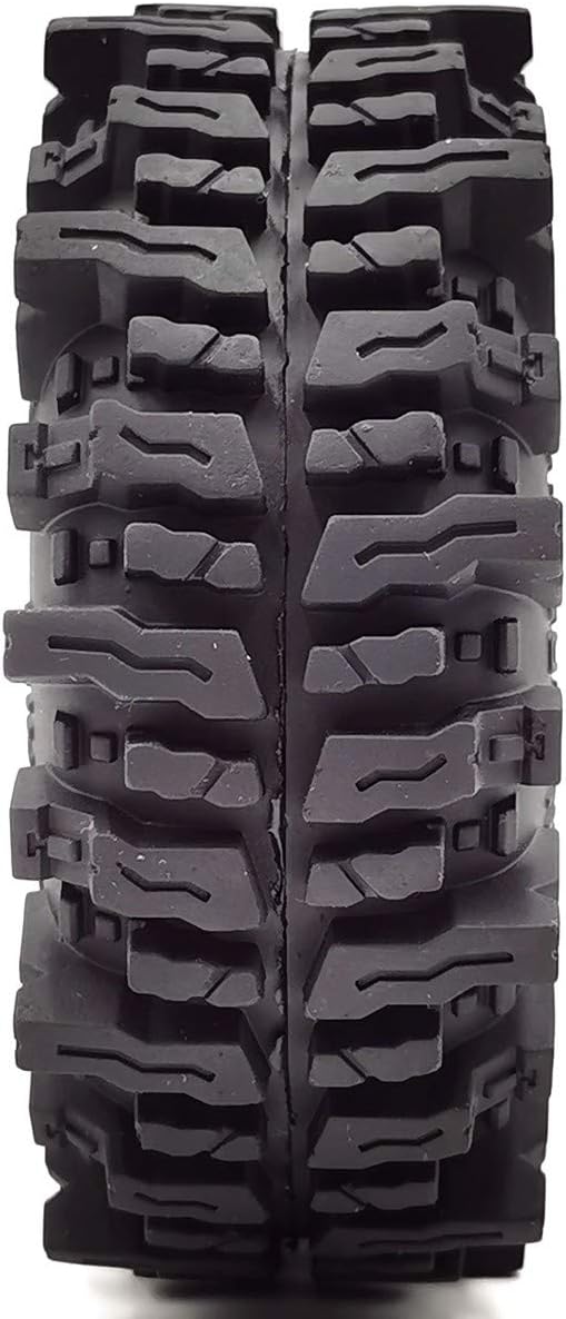 HOBBYSOUL RC Soft Sticky 1.9 Mud Slingers Tires 120mm & 1.9 Beadlock Wheels Orange Black Rims, 1.9 Crawler Tires and Wheels for 1/10 rc Crawler Traxxas TRX4 Axial SCX10 Gen8, (4-Pack)