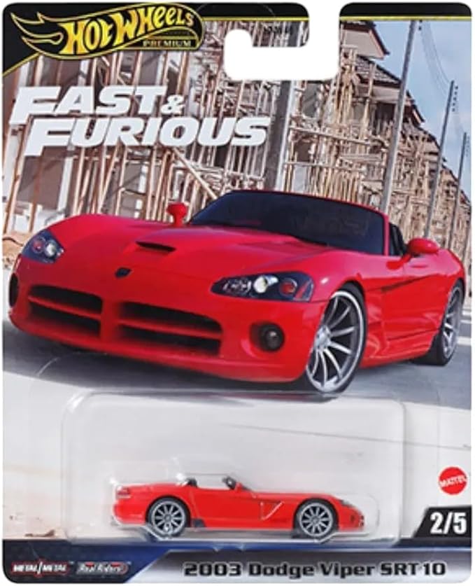 Hot Wheels Fast & Furious Premium Die-Cast Cars Bundle, 5-Pack Set, 1970 Chevelle SS, Dodge Viper, Nissan 370Z, Land Rover Defender, McLaren Senna HNW46-956J