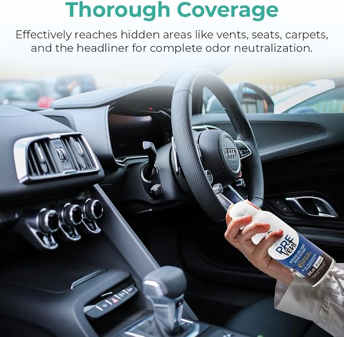 PreVent Car Fogger Deodorizing Air Refresher by Smart Common Sense, Long-Lasting Odor Control Spray for Vehicles, New Car Fragrance, 3 fl. Oz 5-Pack