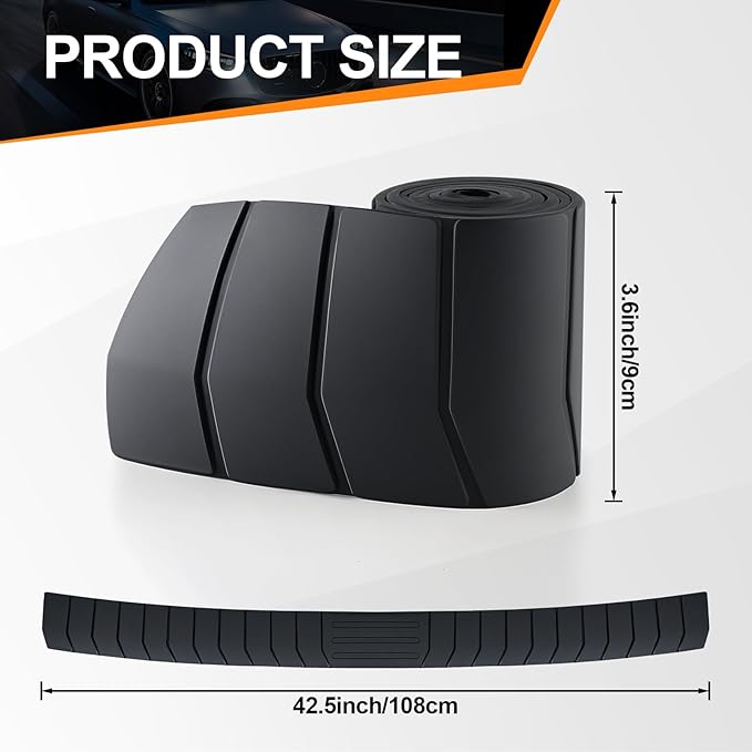 SINGARO Car Rear Bumper Protector, 41.5inch x3.6inch Car/SUV/Trunk Universal Rubber Anti-Scratch Trunk Exterior Accessories