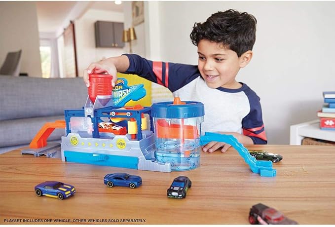 Hot Wheels FTB66 City Mega Car Wash Connectable Play Set with Diecast & Mini Toy Car