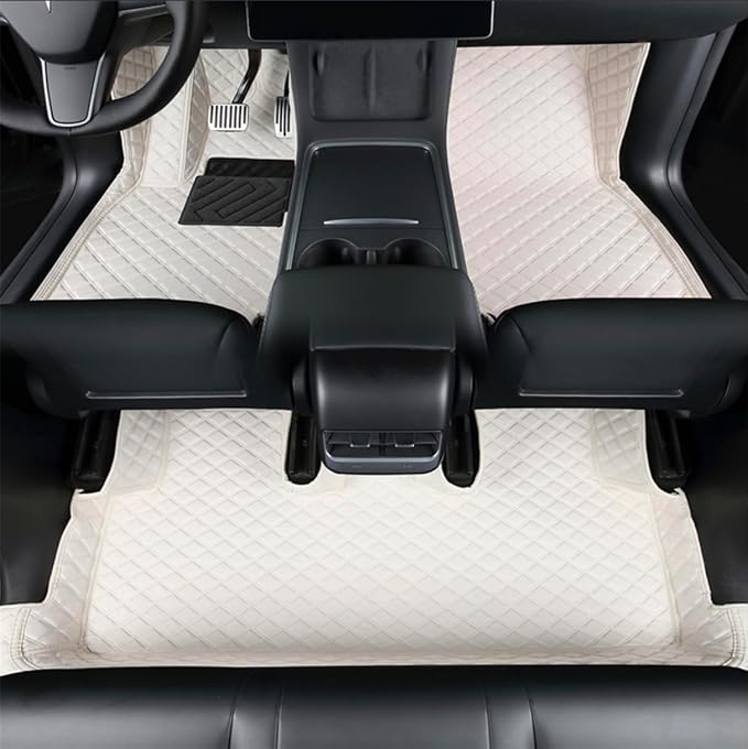 Add Personalized Text/Photo Floor Mats White Customized Full Set Custom Fit Floor Mats Compatible with Cars, SUV, Seda, Pickup, Truck, Electric Vehicles Car All-Weather Floor Liner(White)