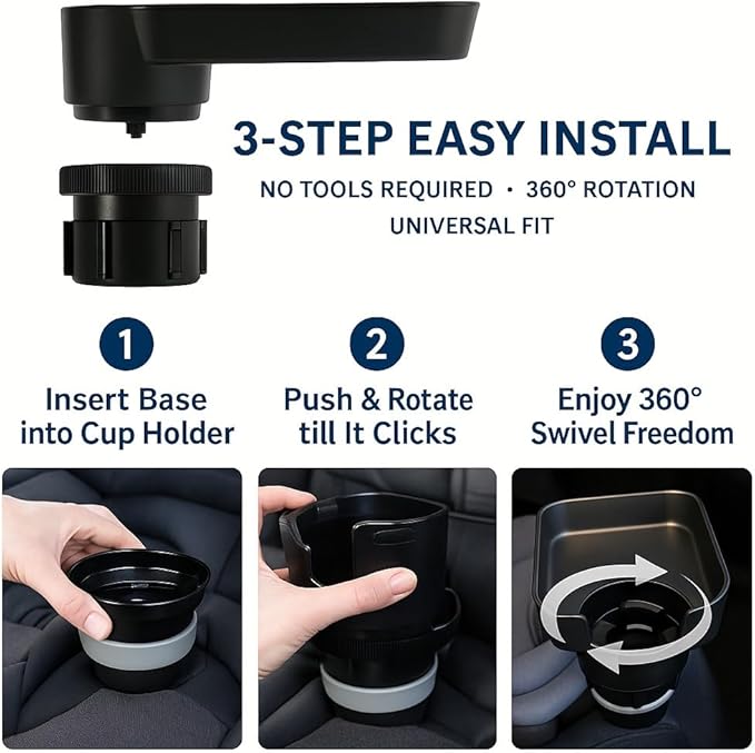 Car Seat Tray, Adjustable Base and Silicone-Supported Anti-Shake Cup Holder, Car Seat Tray for Kids Travel, Car Seat Snack Tray, Car Tray for Toddler, Family Road Trip Essentials for Kids