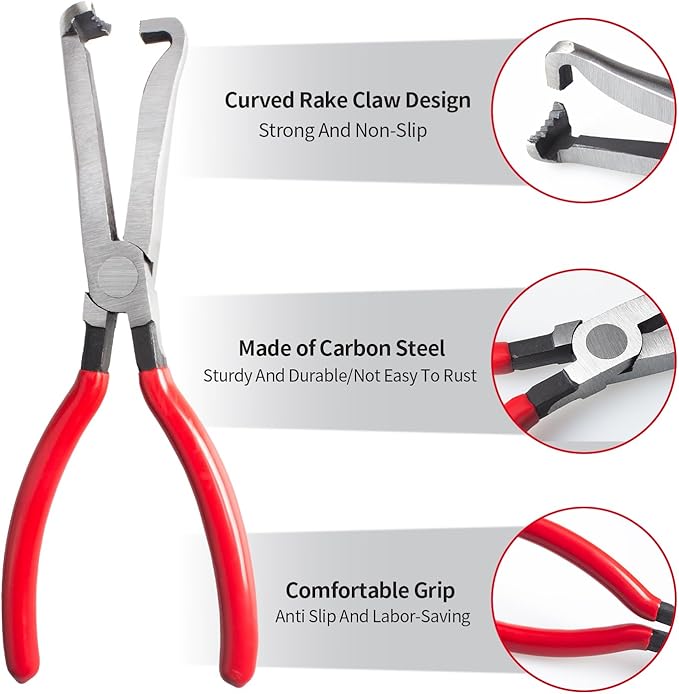 2 PCS Electrical Disconnect Pliers for Cars, Straight Automotive Electrical Connector Pliers and Electrical Connector Separator Tool