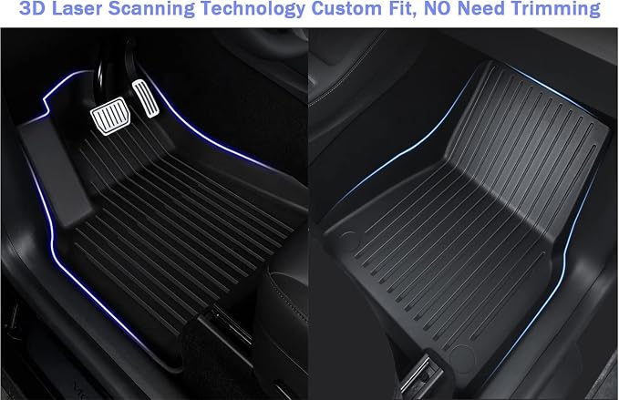Camry Floor Mats Compatible with 2018-2024 Toyota Camry FWD Models, Non Hybrid or AWD Models，All Weather 3D Tech Waterproof Durable Anti-Slip TPE Floor Liners 1st ＆ 2nd Row Custom-fit Set Accessories