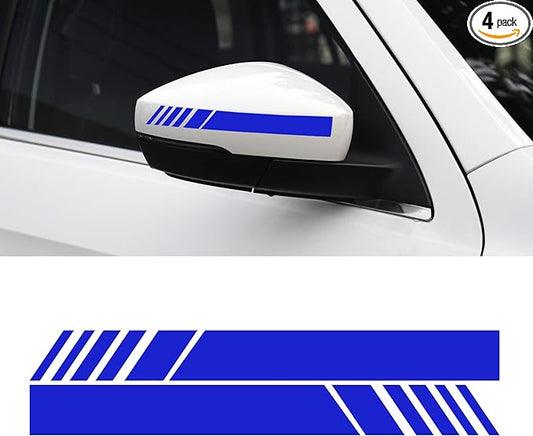 SINGARO Car Rear View Mirror Stickers Decor Car Body Sticker Vinyl 4pcs (Blue)
