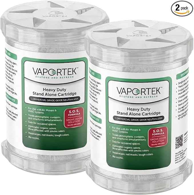 Vaportek Heavy Duty Smoke Odor Neutralizer HDSA 2.0, 2-Pack Smoke Odor Eliminator for Home, Odor Eliminator & Odor Absorber for Smoke Smell Removal up to 20,000 Cu Ft, Smoke Odor Solution