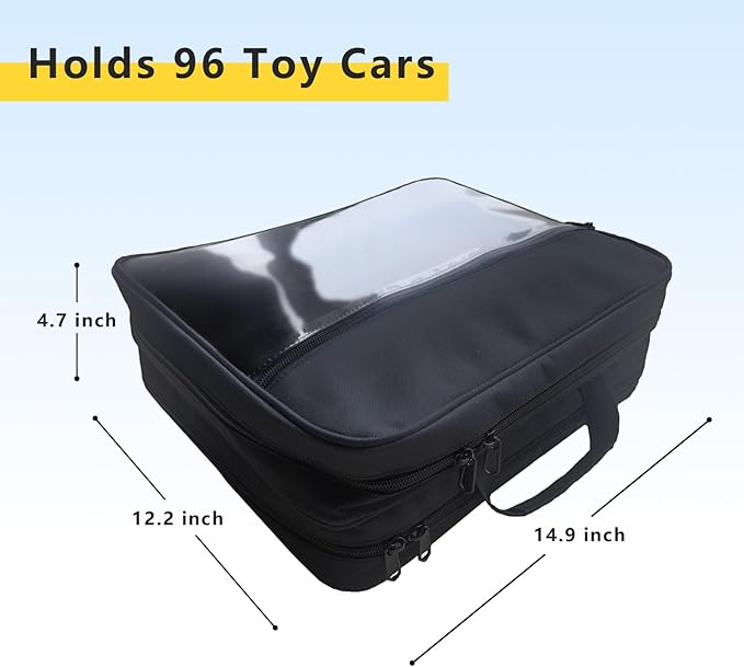 96 Toy Cars Storage Case Compatible with Hot Wheels, Hotwheel Carrying Case for Hot Wheels Car,Matchbox Cars,Mini Toys.Hot Wheel Storage Case,(Black Bag Only)