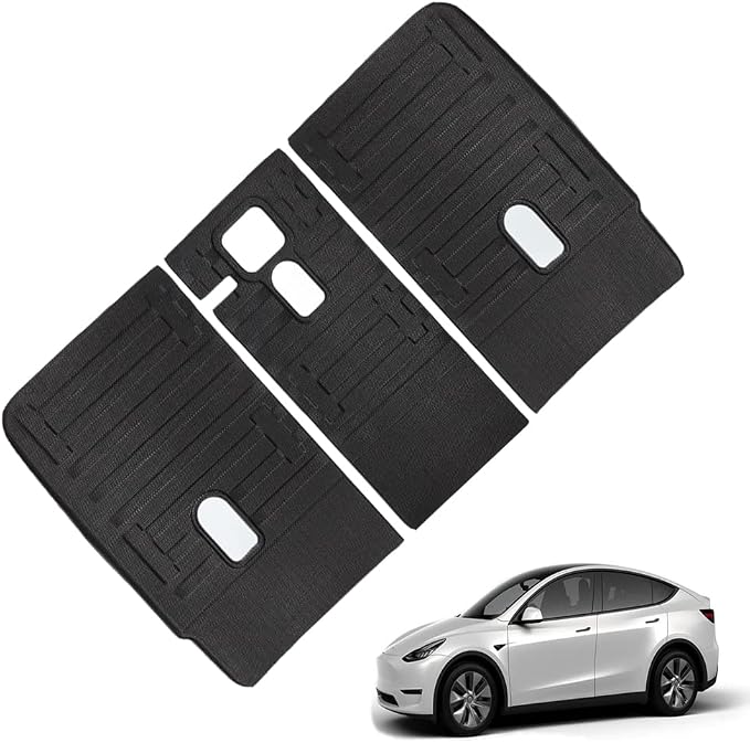 Cargo Liners with Backrest Mats, 3D All Weather Tech Waterproof Rear Cargo Trunk Tray Floor Mat ＆ Second Row Seat Back Cover Accessories Compatible with 2020-2024 2025 Model Y 5-Seat（Not for Juniper）