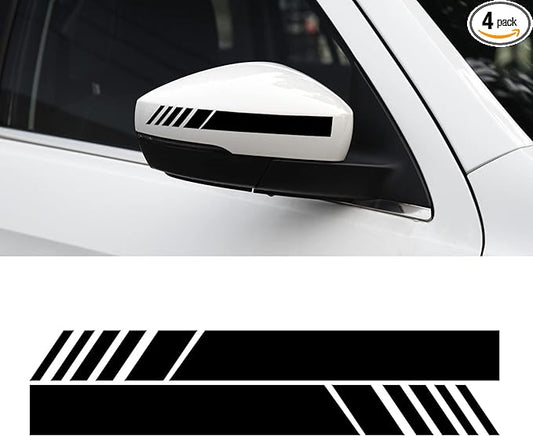 SINGARO Car Exterior Accessories Rear View Mirror Stickers Decor Car Body Sticker Vinyl 4pcs (Black)