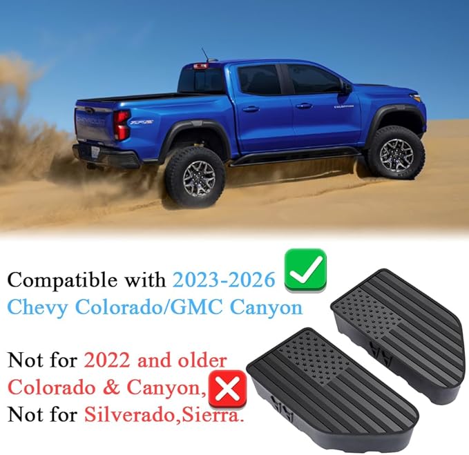Bed Rail Stake Pocket Covers for Chevy Colorado GMC Canyon 2023 2024 2025 2026 Truck Accessories Caps Rear Holes Plugs Covers Black