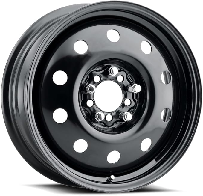 Allied 83B FWD Black Mod 16X6" 5X108 & 5X4.50 Bolt Patterns +35mm Offset 4.88" BS Satin Black Passenger Car Wheel, Bolt-on OE Replacement, Car Mods, FWD, AWD, SUV and CUV Steel Wheel