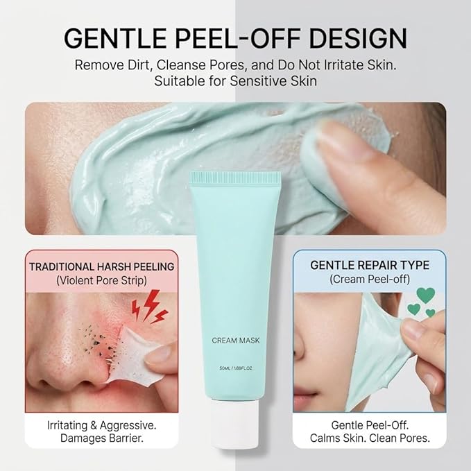 MELAPEEL Snail Mucin & Ceramide Peel off Mask for Deep Cleansing, Long-Lasting Hydration & Skin Barrier Repair with Collagen for Brightening, Sensitive Skin Friendly, 1.69 Fl Oz