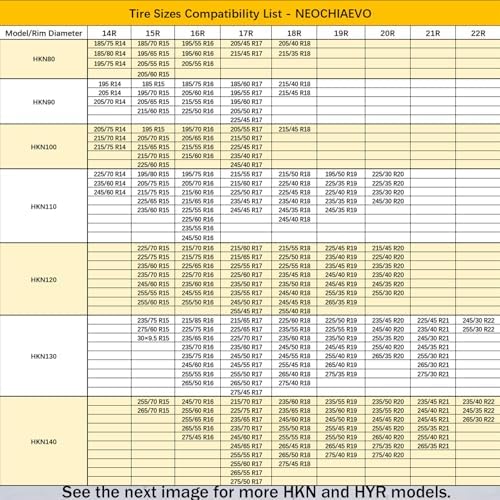 NEOCHIAEVO Auto Tightening Snow Chains Tire Chains, 4.6mm Diameter, 1-Minute Quick Install, Universal Fit for Car/SUV/Pickup Truck, Multi-Weather Emergency Traction, Set of 2, HYR-A