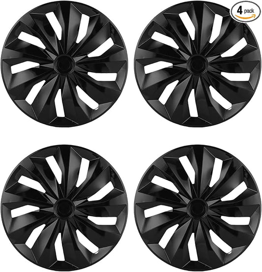 ABX Hubcaps,16 inch hubcaps Set of 4, Wheel Rim Cover ABS Material, Snap On Car Truck SUV Replacement, for Toyota Camry Nissan Mazda etc, Black