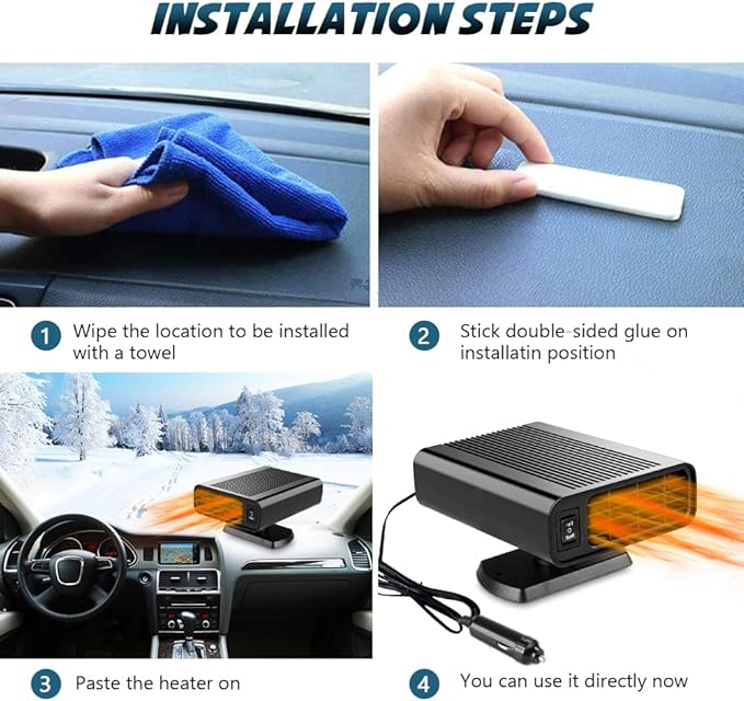 Car Heater-12V Portable Car Heaters for Vehicle, 150W Car Heater that Plug in Cigarette Lighter, 2 in 1 Heating & cooling Fast Heating Defrost Defogger