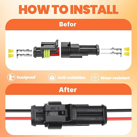 1008PCS 63 Sets Waterproof Automotive Wire Connectors Kit 1/2/3/4/5/6 Pin Automotive Replacement Electrical Accessories Plug Connectors Kit Male and Female Connector with Ratchet Crimping Tool