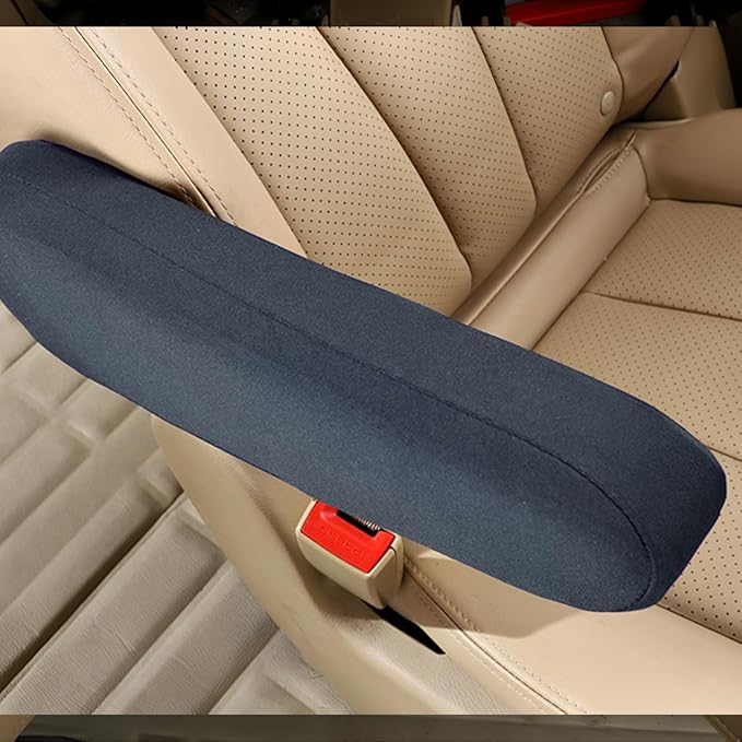 AUCELI 2 Pcs Car Front Seat Armrest Covers, Cloth Fabric Armrest Protectors, Direct Replacement Center Console Lid Armrest Cover Skin, Universal Accessories for Car, SUV, Truck and Van