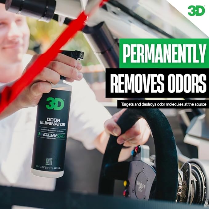 3D Odor Eliminator, GLW Series | Ultra Powerful Air Freshener | Long Lasting Odor Relief | Neutralizes Unwanted Smells | Fresh Scent | DIY Car Detailing (64 Oz) (64OZ)