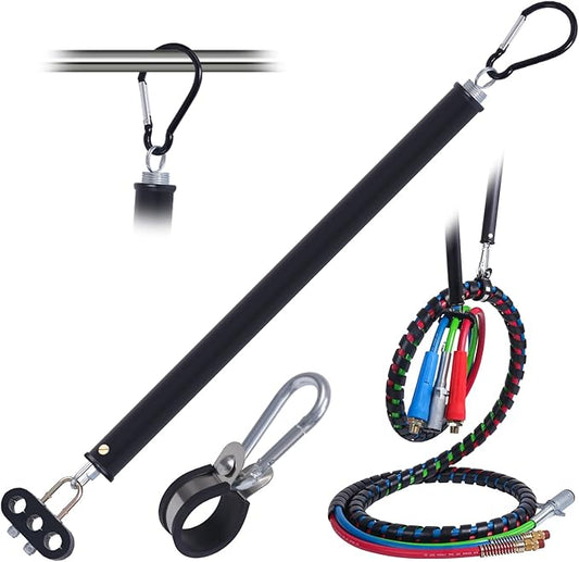 CheeMuii 20" Single Tender Spring Kit with 3in1 Hose Holder and 3-Hole Clamp Holder Heavy Duty Tender Spring for Semi Truck Air Lines Kit 2 Style Air Lines Holders for Semi Truck Trailer Tractor