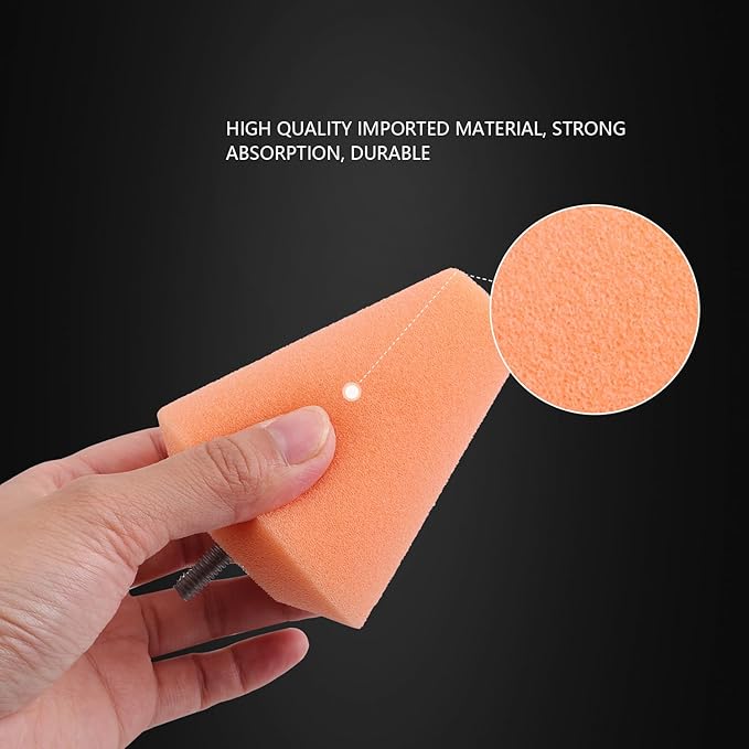 SPTA Polishing Cone, Car Wheel Hub Drill Buffing Sponge Pads Kit, Polishing Ball (Orange T140 Heavy Cut Polishing Cone)