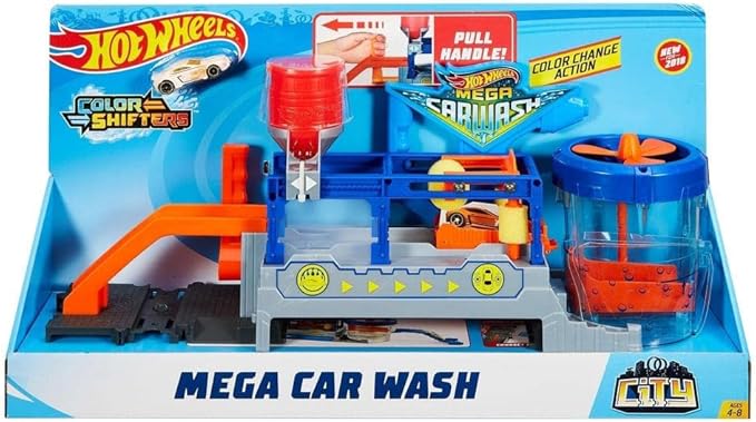 Hot Wheels FTB66 City Mega Car Wash Connectable Play Set with Diecast & Mini Toy Car