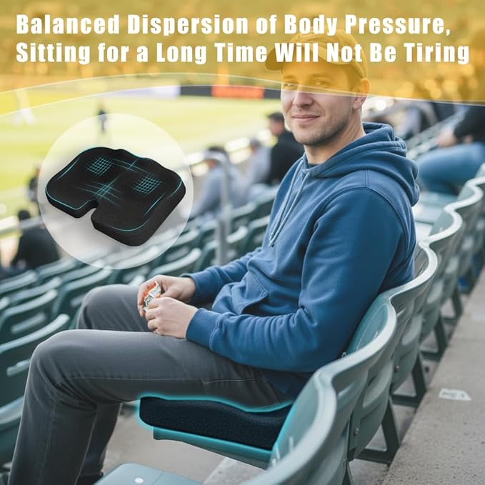Stadium Seat Cushion, Extra Thick 50D High-Density Bleacher Cushion with Carry Handle, Non-Slip Water-Resistant Stadium Cushions for Bleachers & Outdoor Events(2-Pack)