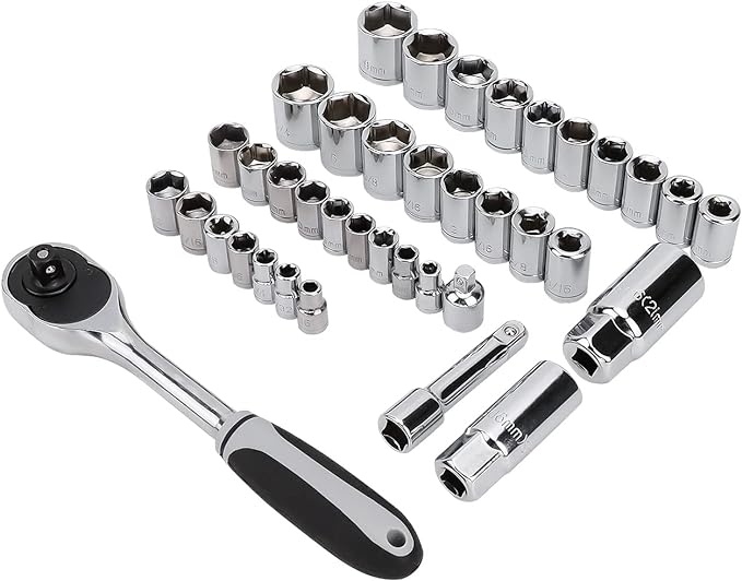Amazon Basics 173-Piece General Household Hand Tool Set with Storage Case, Portable Tool Kit for Home Maintenance and Everyday Repairs