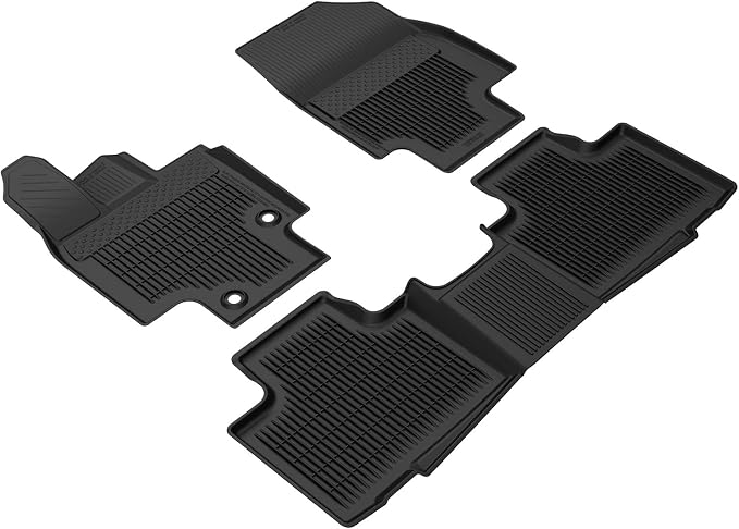 KIWI MASTER Floor Mats for 2020-2026 Toyota Highlander, Custom Fit All Weather Car Mats, Heavy Duty TPE Floor Liners, Front & Rear 2 Row, Black
