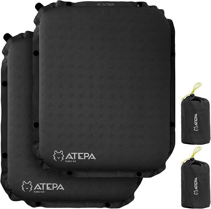 ATEPA Inflatable Seat Cushion, Compact Self-Inflating Seat Cushion for Stadium Airplane Air Travel Bleacher Camping, Blow Up Foam Seat Pad for Outdoor Sports Events Backpacking Hiking Sitting