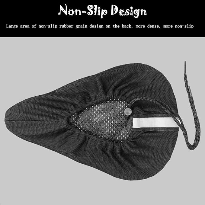 Kids Gel Bike Seat Cushion Cover for Boys & Girls, 9"x6" Breathable & Extra Soft Memory Foam Children Bicycle Saddle Pad with Water&Dust Resistant Cover